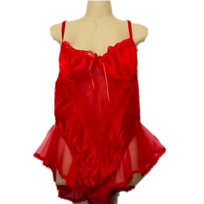 Vintage Red Vintage Negligee 1x